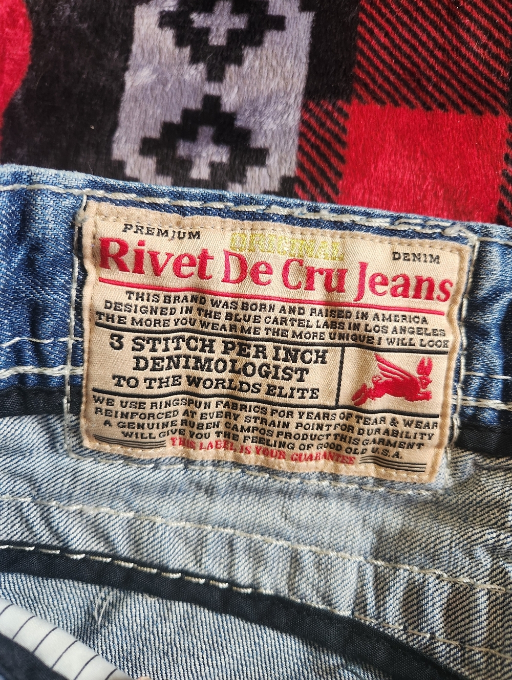Rivet De Cru Los Andrew Relaxed Straight Distressed Premium Jeans Men Sz 31x34 - Picture 8 of 15